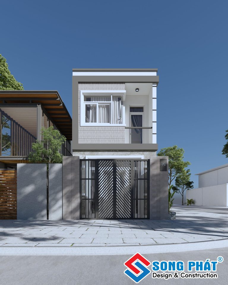 Mặt tiền nhà không có ban công.