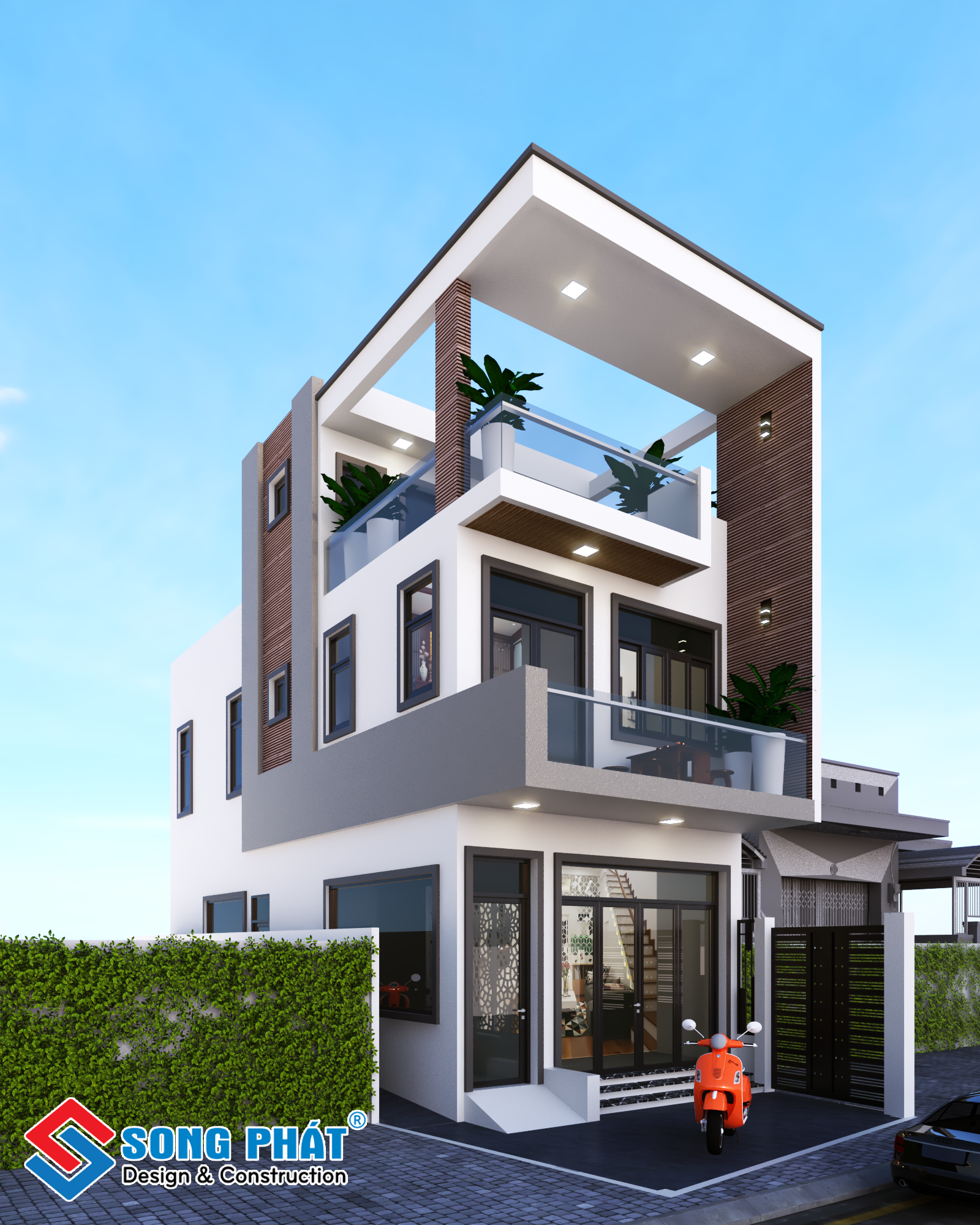 Nhà mặt tiền 6m.
